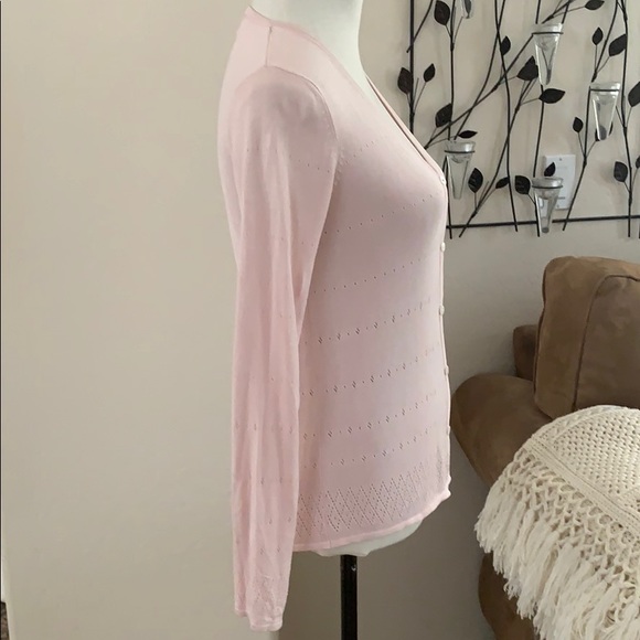 Vintage August Silk Knits Pale Pink Cardigan SZ M - Picture 4 of 11